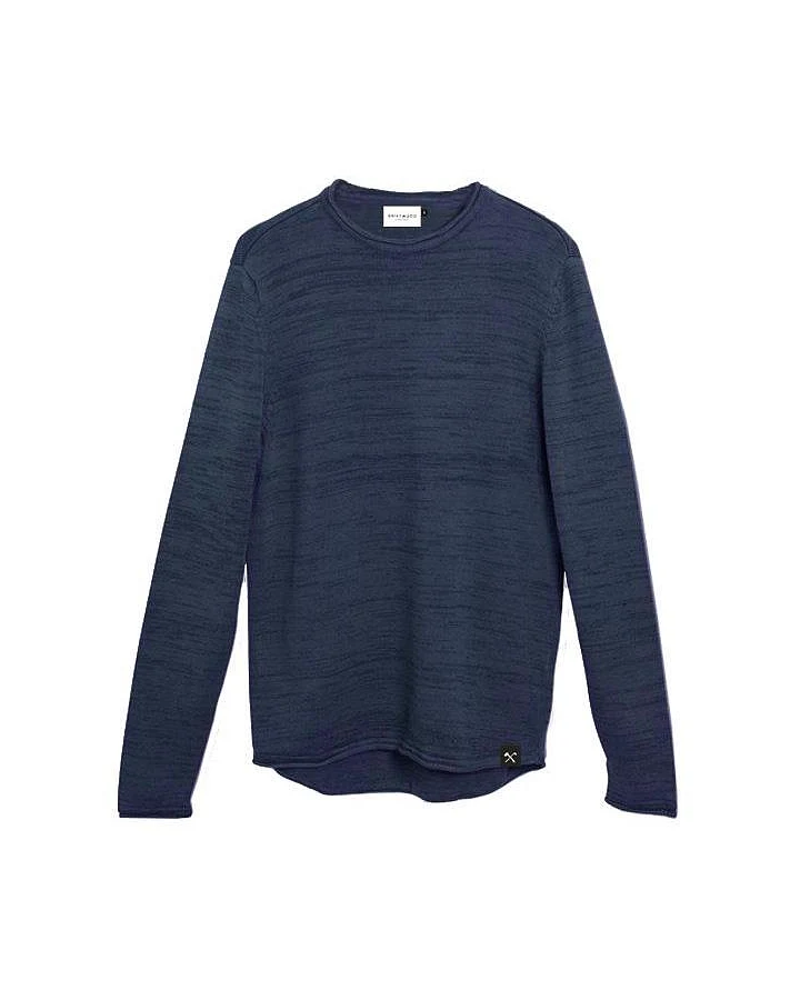 The Driftwood Tales Herren vegan Dünner Pullover Dunkelblau