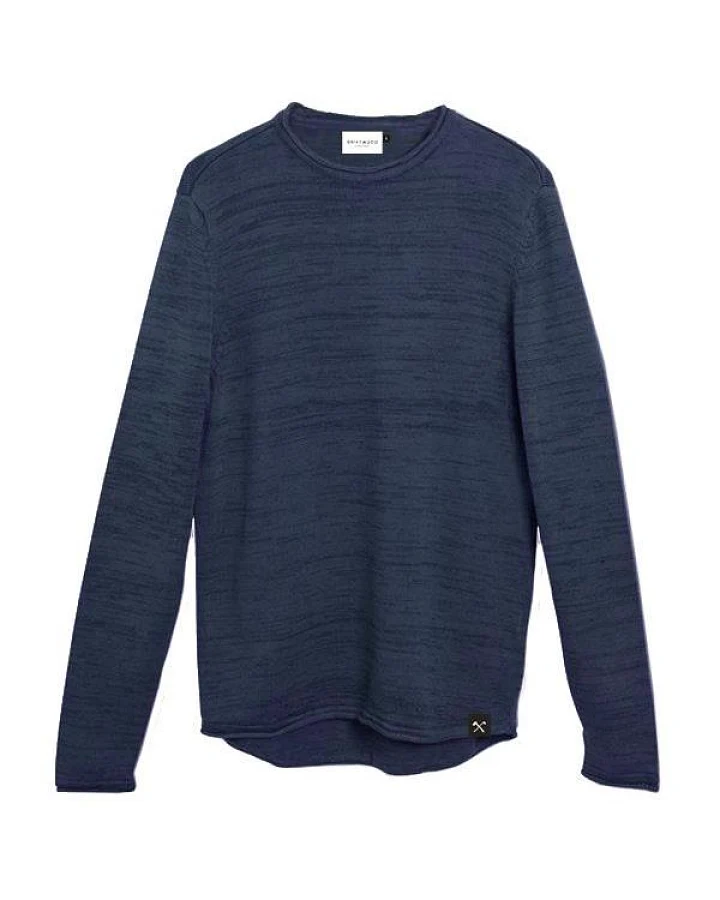 The Driftwood Tales Herren vegan Dünner Pullover Dunkelblau