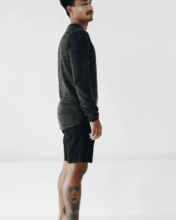 The Driftwood Tales Herren vegan Dünner Pullover Schwarz