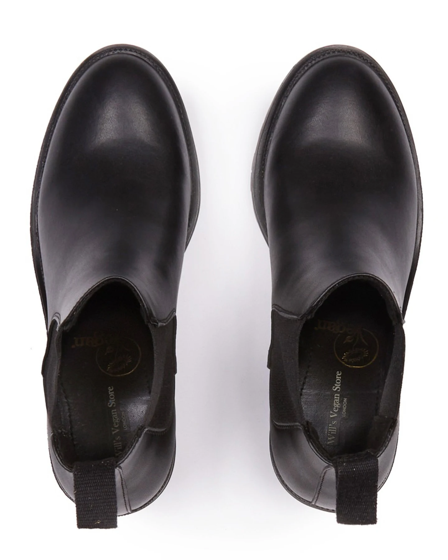 Will's Vegan Store Damen vegan Chelsea Boots Absatz Schwarz – Ansicht 2