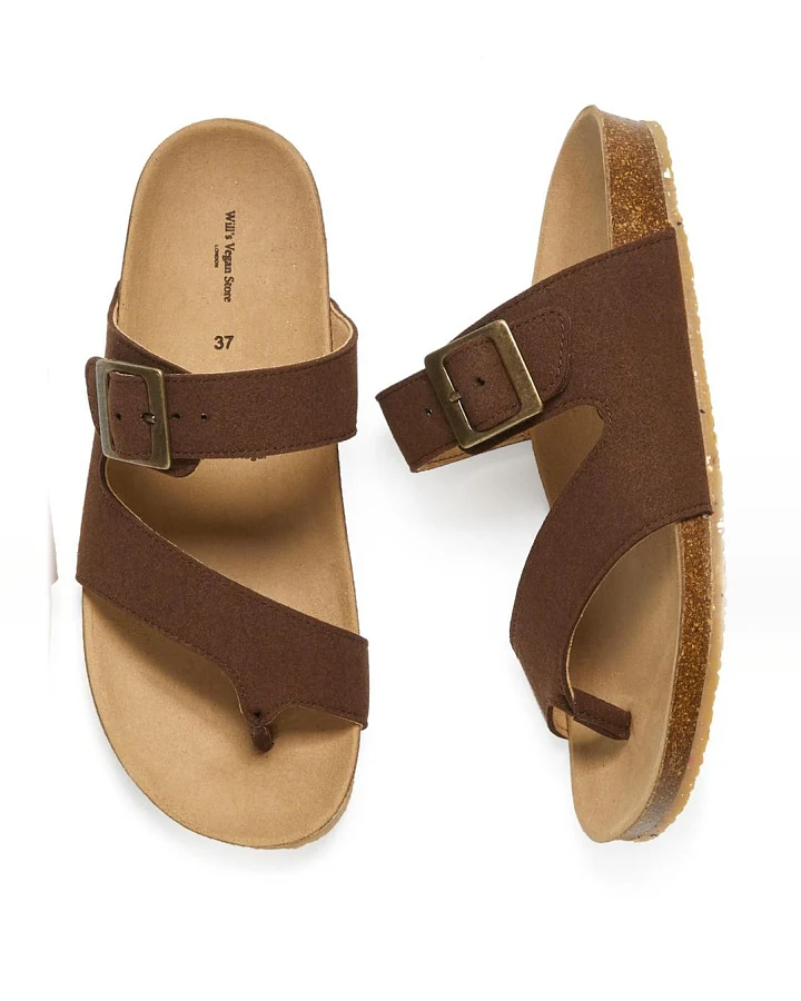 Will's Vegan Store Damen vegan Flip Flops Zehen Braun