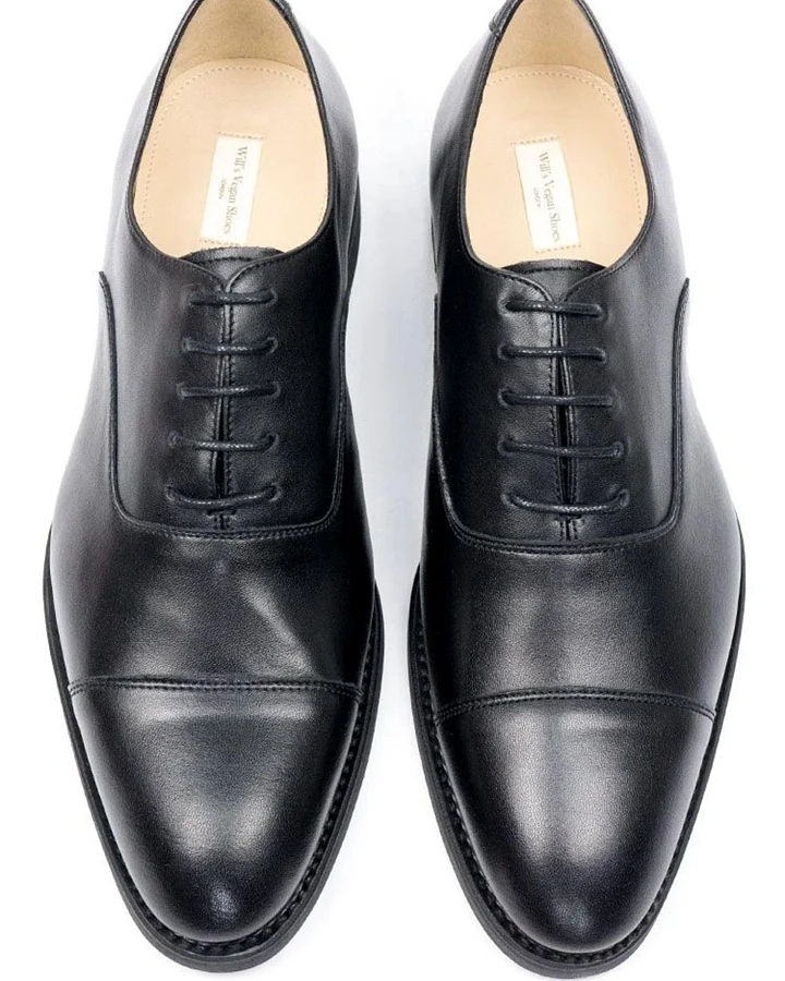 Will's Vegan Store Herren vegan Oxford Schuhe Goodyear Welt Schwarz