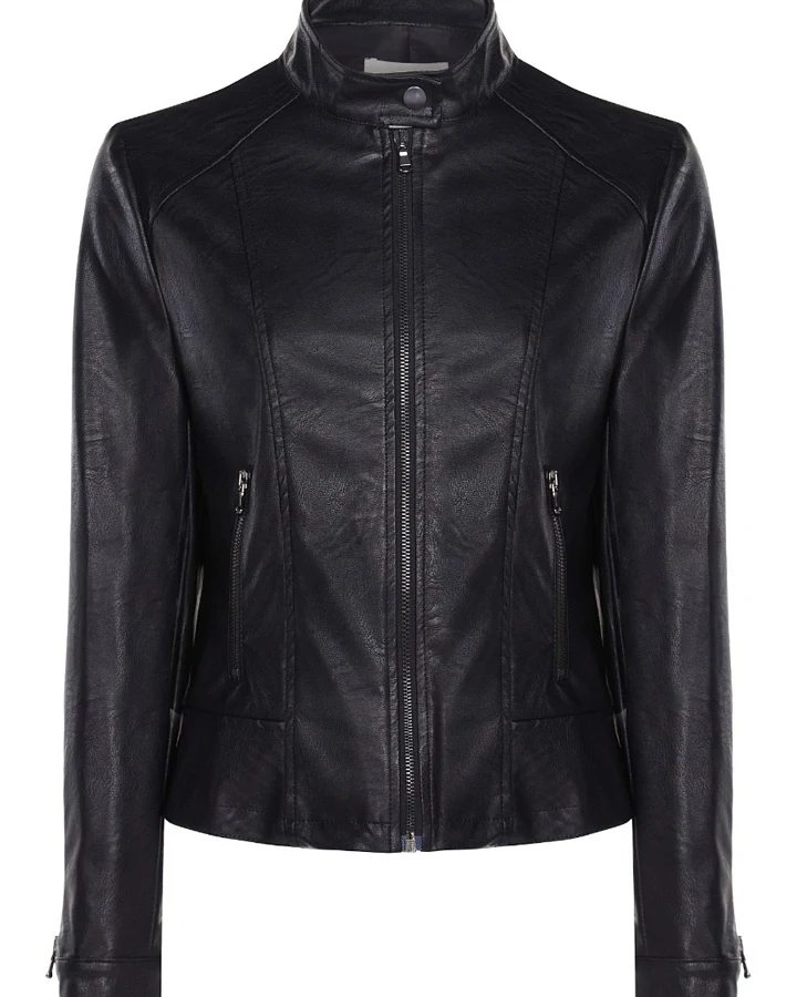 Will's Vegan Store Damen vegan Motorradjacke Veganes Leder Schwarz