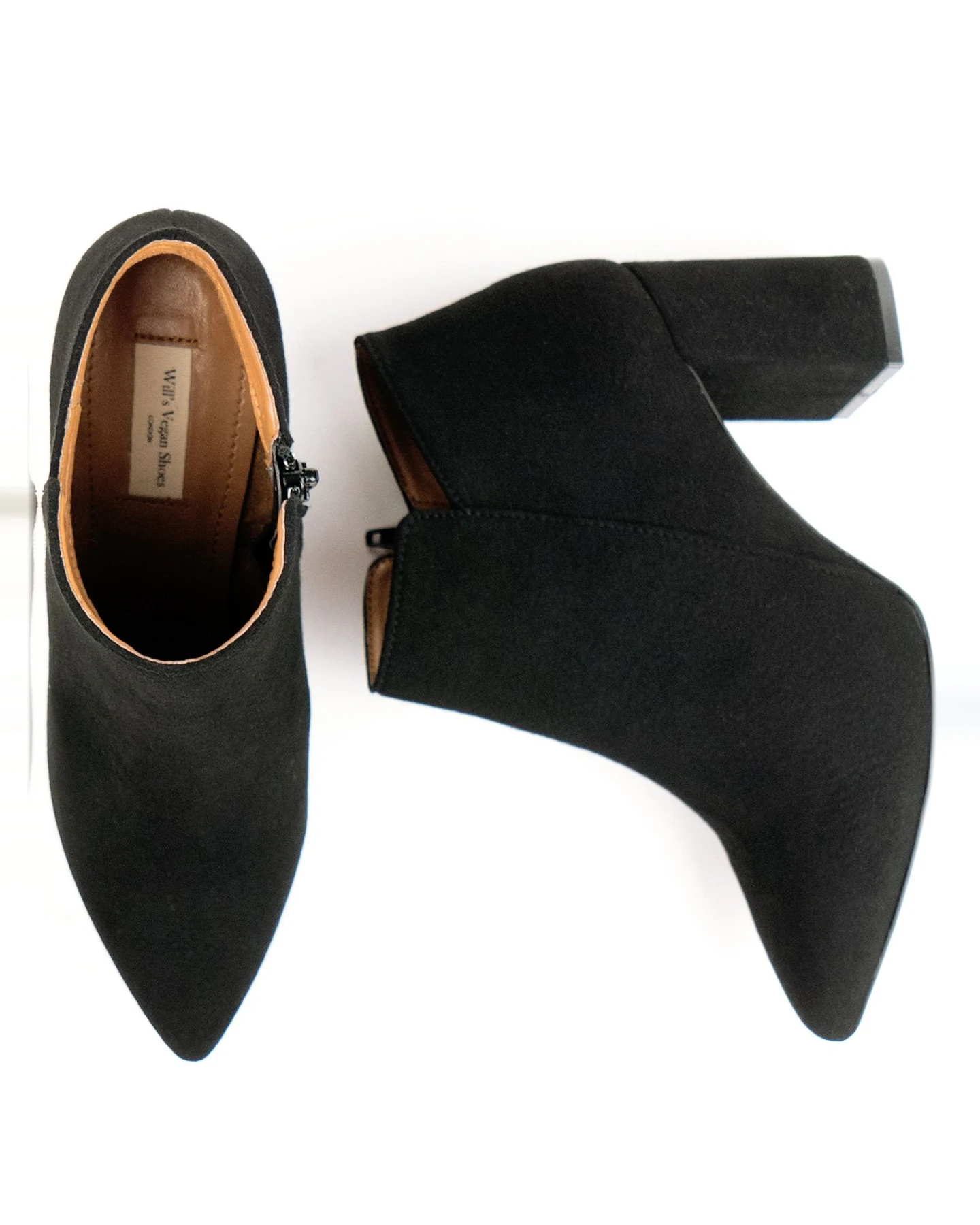 Will's Vegan Store Damen vegan Stiefel Point Toe Schwarz – Ansicht 2