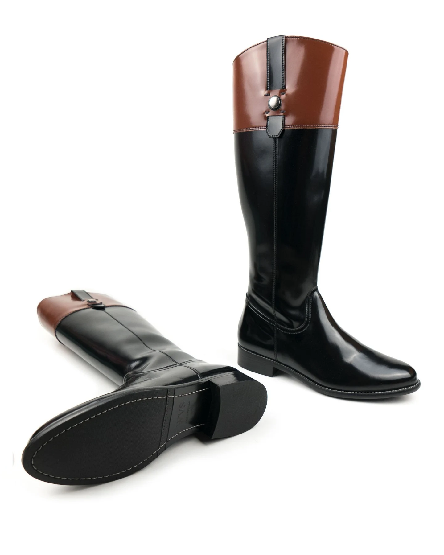 Will's Vegan Store Damen vegan Stiefel Reiten Schwarz – Ansicht 2