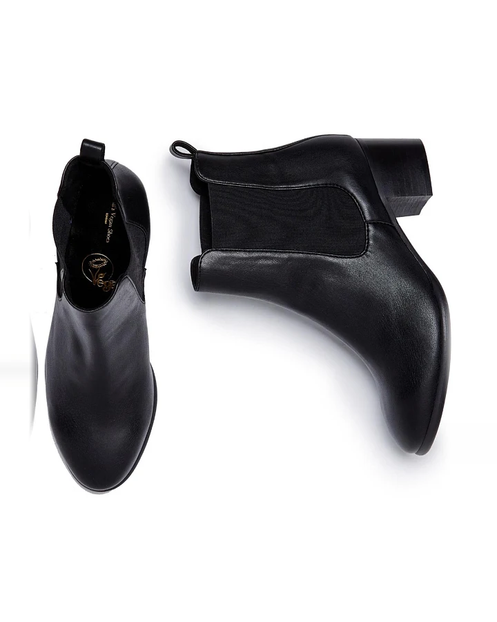 Will's Vegan Store Damen vegan Chelsea Boots Mandel Schwarz
