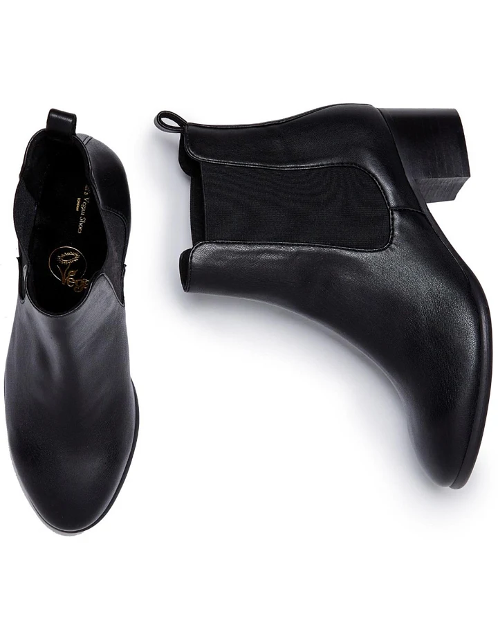 Will's Vegan Store Damen vegan Chelsea Boots Mandel Schwarz