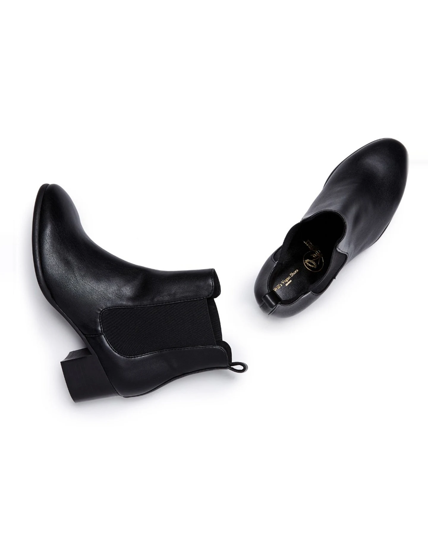Will's Vegan Store Damen vegan Chelsea Boots Mandel Schwarz – Ansicht 2