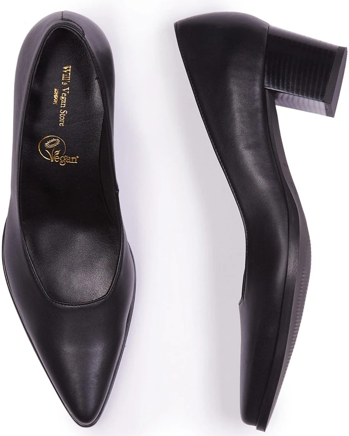 Will's Vegan Store Damen vegan Pumps Point Toe Schwarz