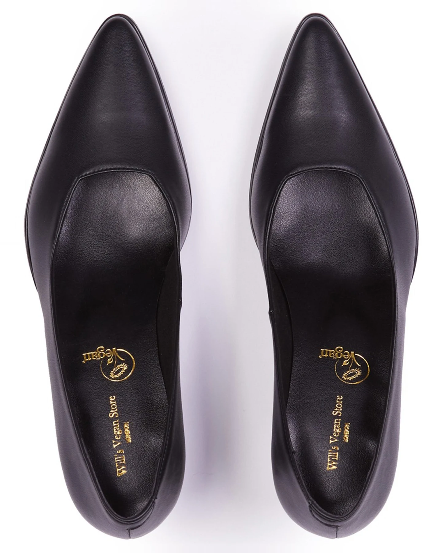 Will's Vegan Store Damen vegan Pumps Point Toe Schwarz – Ansicht 2