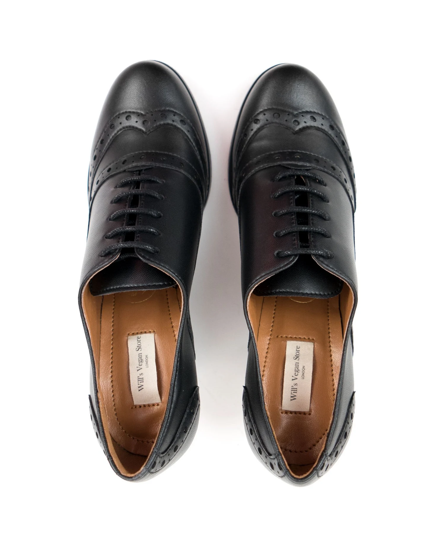Will's Vegan Store Damen vegan Brogues City Schwarz – Ansicht 2