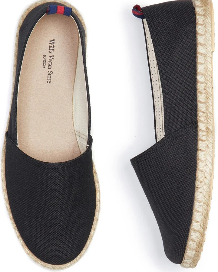 Will's Vegan Store Damen vegan Loafer Espadrille Schwarz