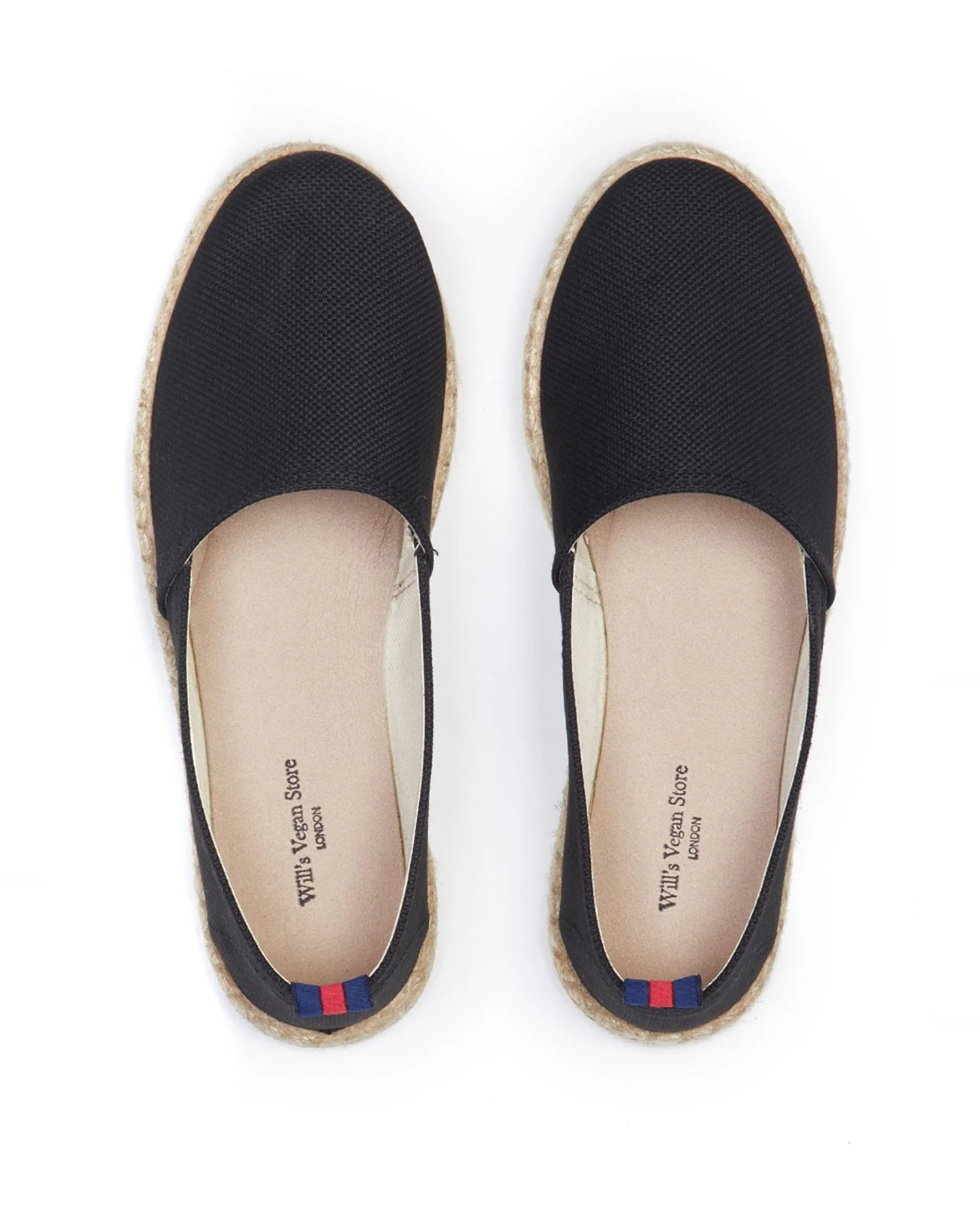 Will's Vegan Store Damen vegan Loafer Espadrille Schwarz – Ansicht 2