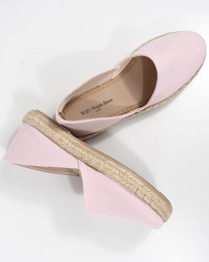 Will's Vegan Store Damen vegan Espadrille-Sandalen Aus Staubigem Rosa Segeltuch