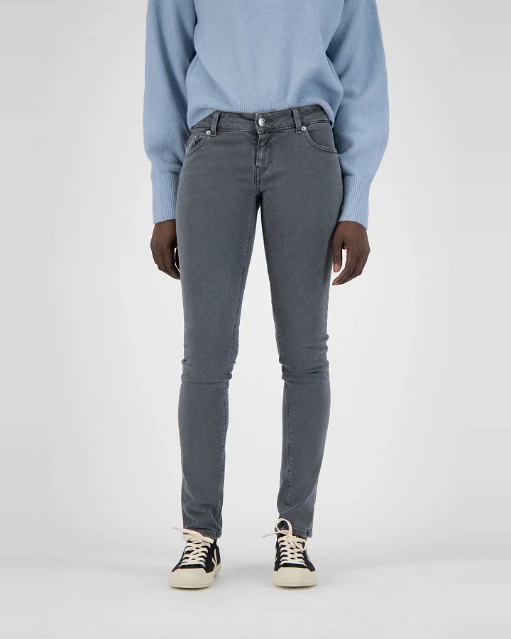 MUD Jeans Damen vegan Röhrenjeans Lilly Grau