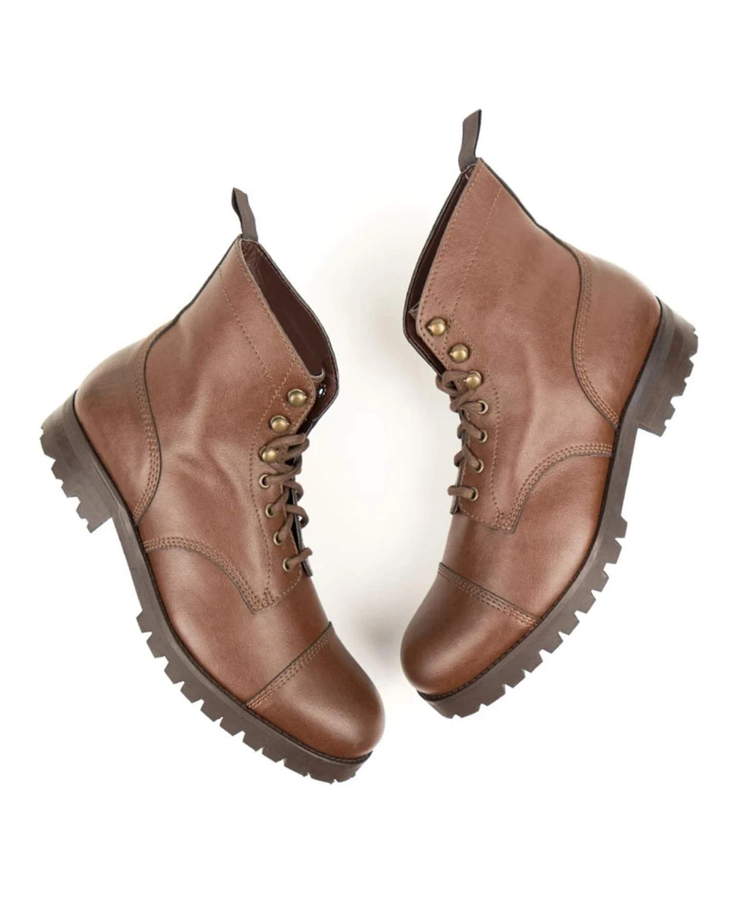 Will's Vegan Store Herren vegan Arbeitsstiefel Braun – Ansicht 2