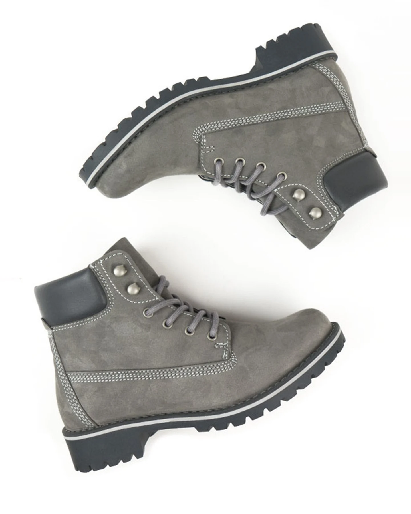 Will's Vegan Store Herren vegan Dock Boots Grau – Ansicht 2