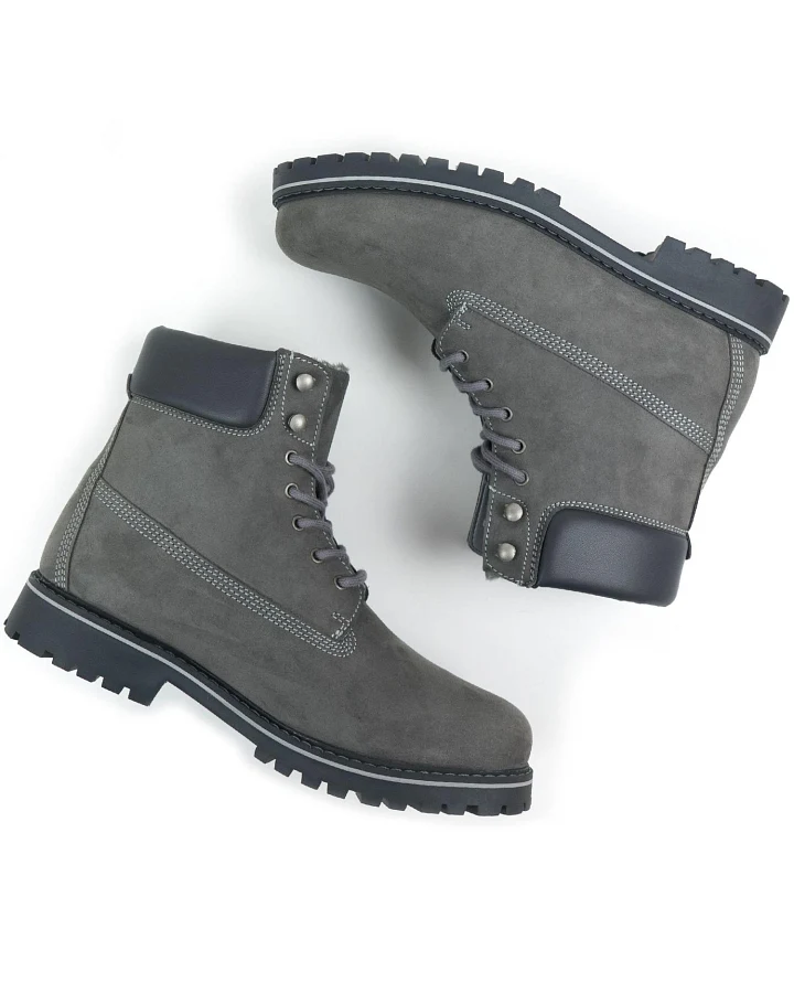 Will's Vegan Store Herren vegan Dock Boots Gefüttert Grau