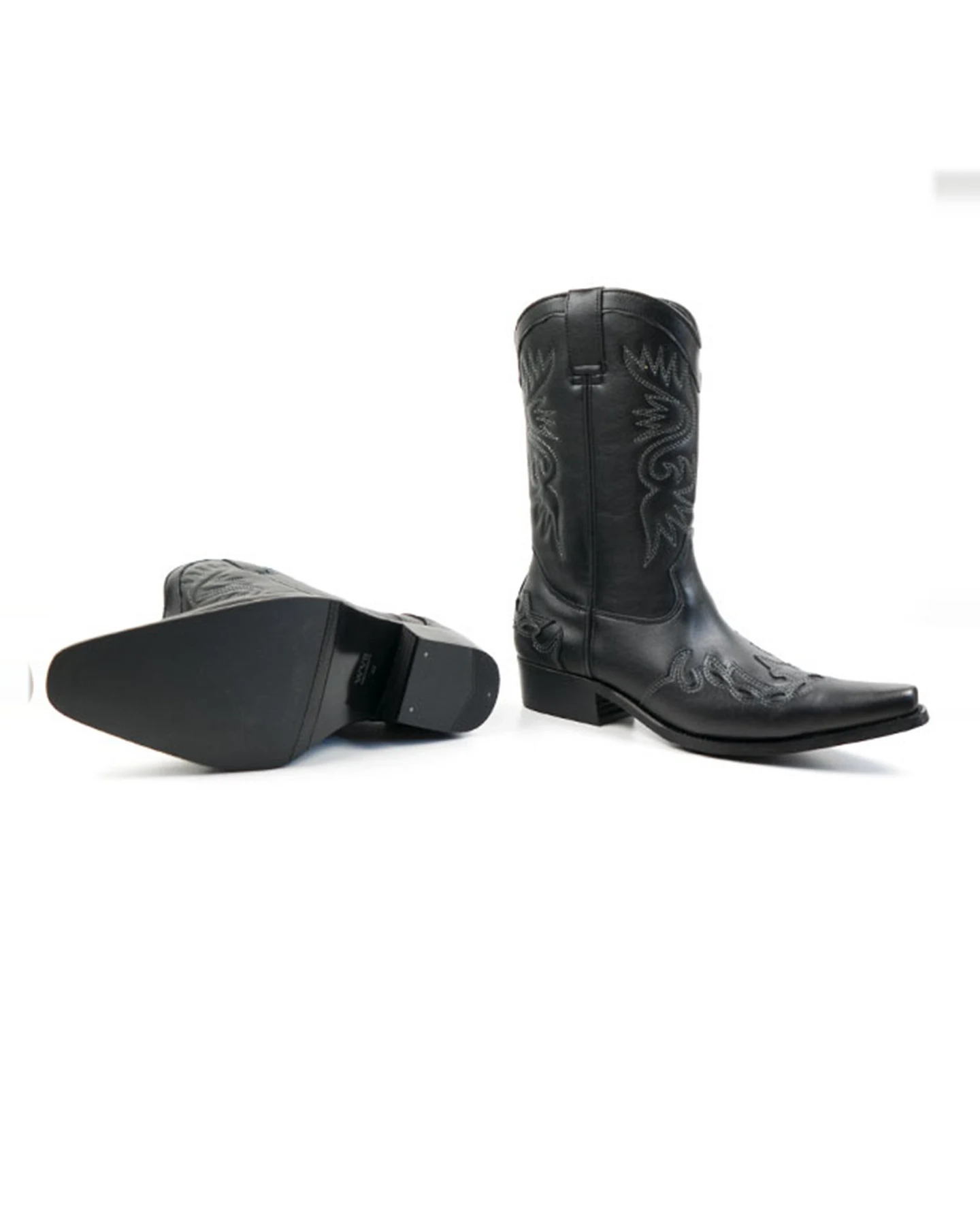 Will's Vegan Store Herren vegan Westernstiefel Schwarz – Ansicht 2