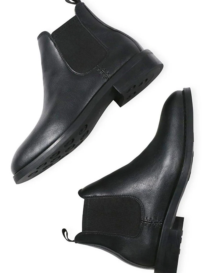 Will's Vegan Store Herren vegan Chelsea-Boots Schwarz