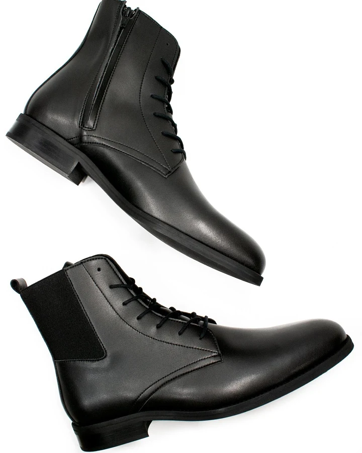 Will's Vegan Store Herren vegan Anzugstiefel Schwarz