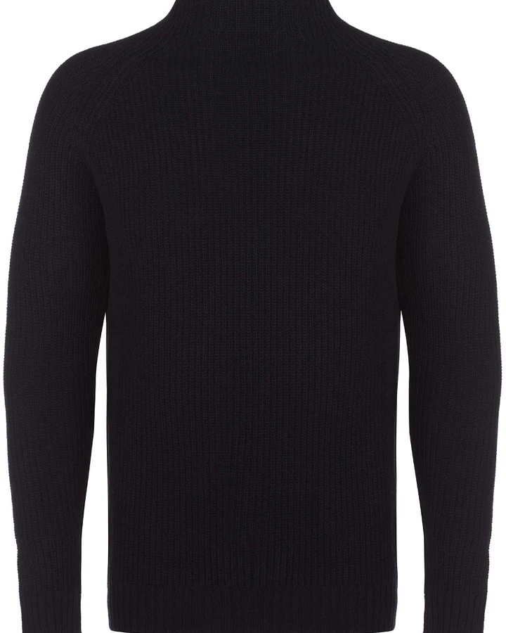 Will's Vegan Store Herren vegan Rollkragenpullover Schwarz