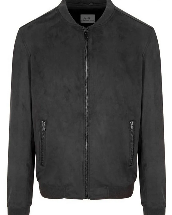 Will's Vegan Store Damen vegan Bomberjacke Vegan Wildleder Schwarz