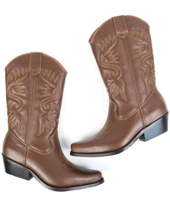 Will's Vegan Store Damen vegan Westernstiefel In Kastanienbraun