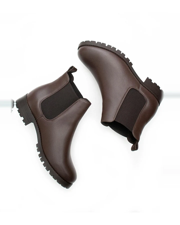 Will's Vegan Store Damen vegan Chelsea Boots Luxe Deep Tread Dunkelbraun