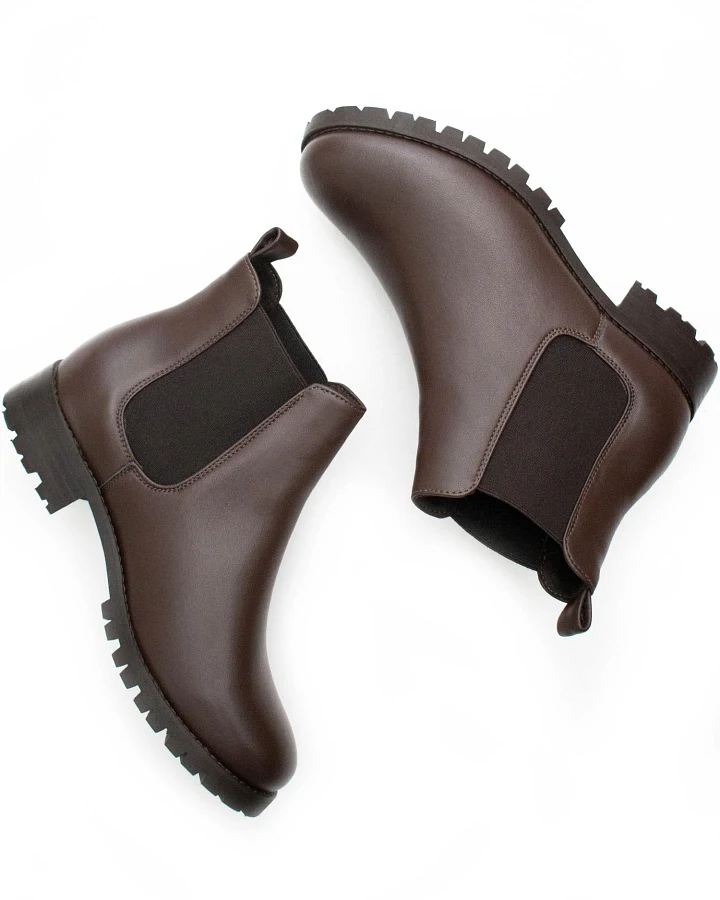Will's Vegan Store Damen vegan Chelsea Boots Luxe Deep Tread Dunkelbraun