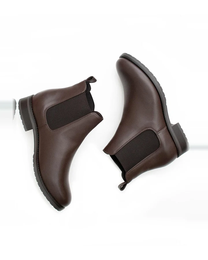 Will's Vegan Store Damen vegan Chelsea Boots Luxury Smart Dunkelbraun
