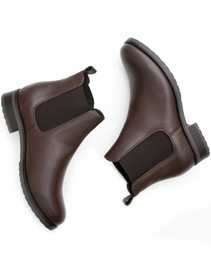Will's Vegan Store Damen vegan Chelsea Boots Luxury Smart Dunkelbraun