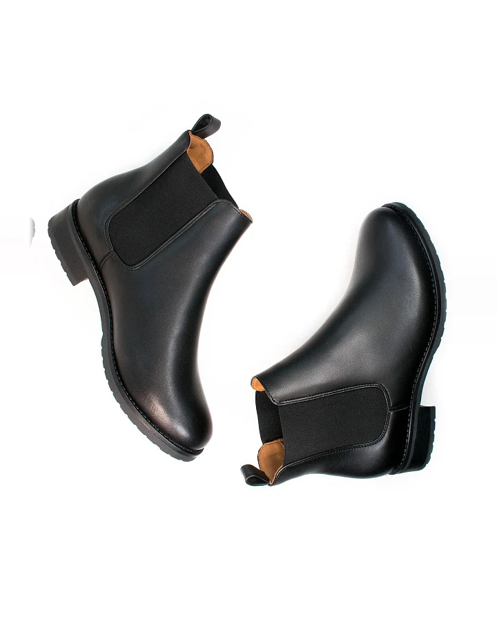 Will's Vegan Store Damen vegan Chelsea Boots Luxus Smart Schwarz