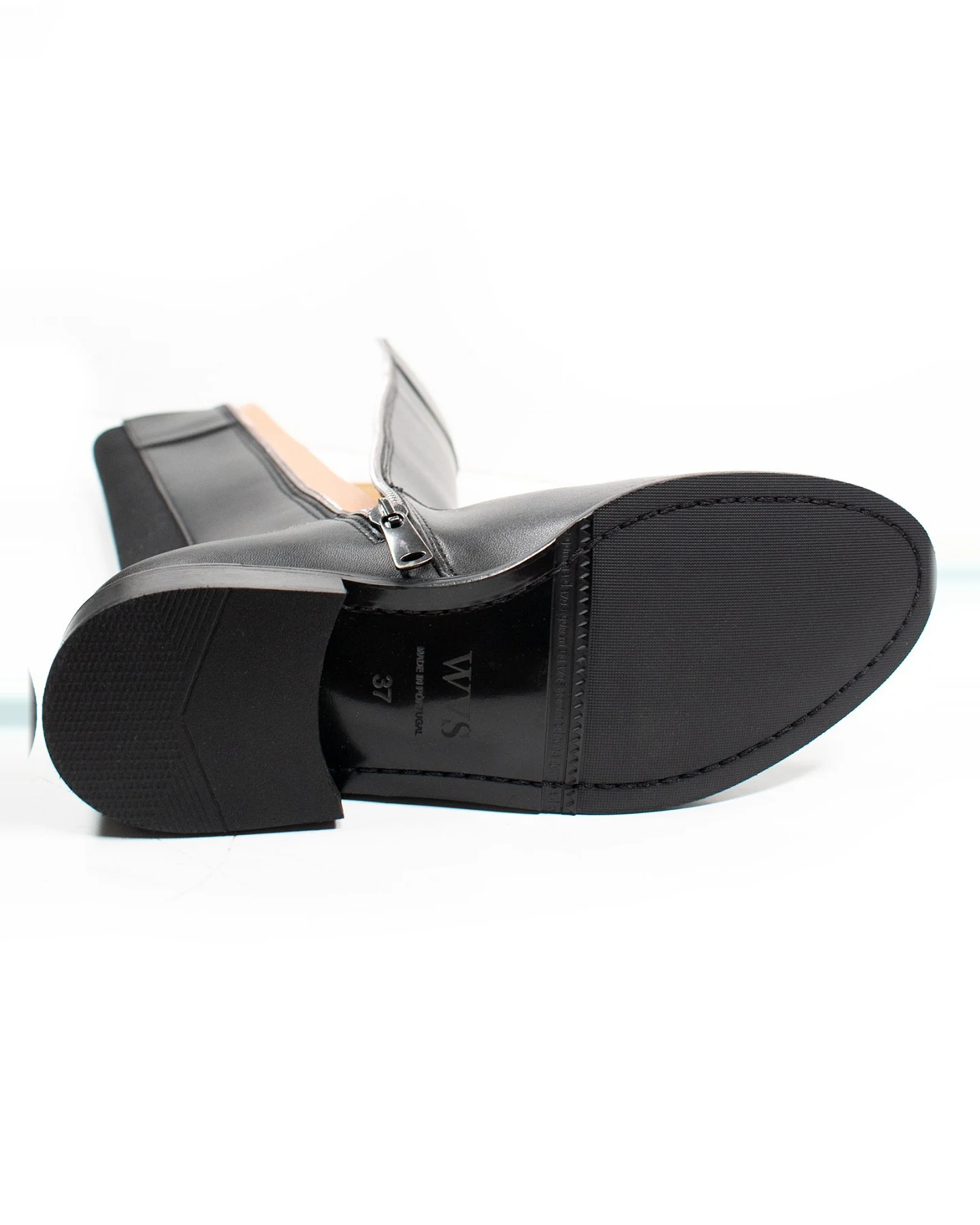 Will's Vegan Store Damen vegan Kniehohe Stiefel Schwarz – Ansicht 2