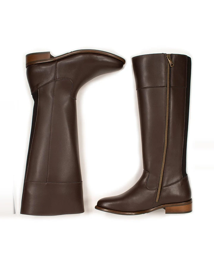 Will's Vegan Store Damen vegan Kniehohe Stiefel Dunkelbraun