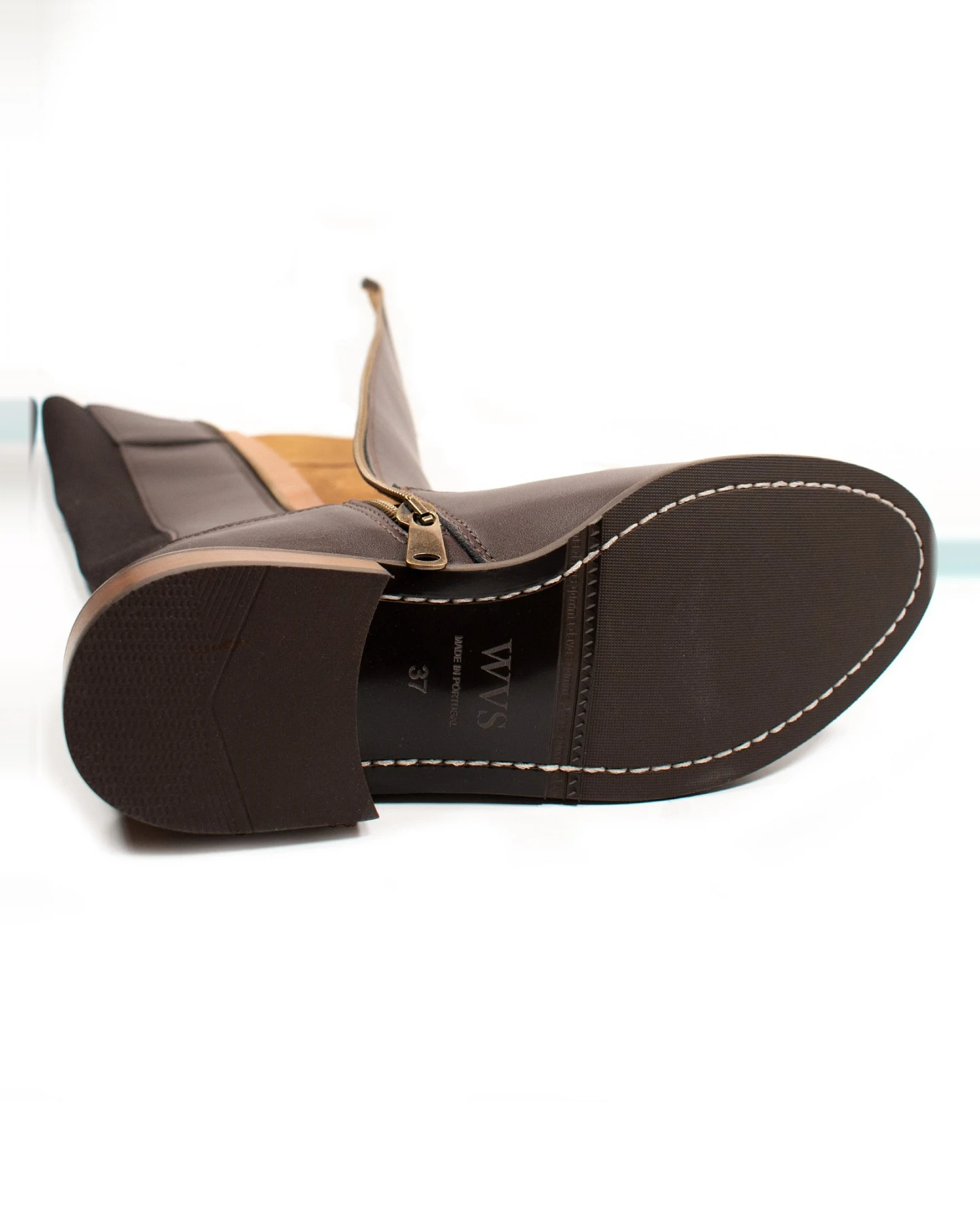 Will's Vegan Store Damen vegan Kniehohe Stiefel Dunkelbraun – Ansicht 2