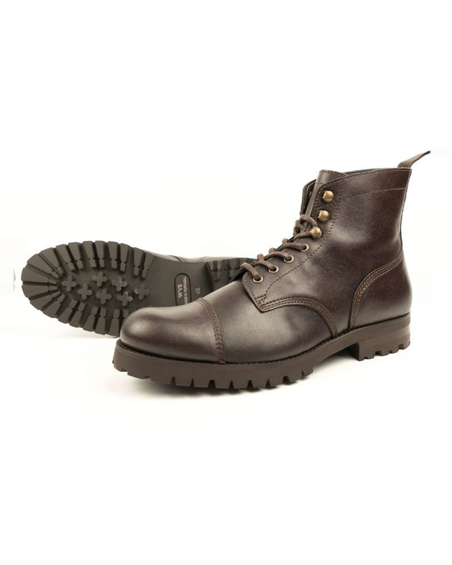Will's Vegan Store Damen vegan Arbeitsstiefel Dunkelbraun – Ansicht 2