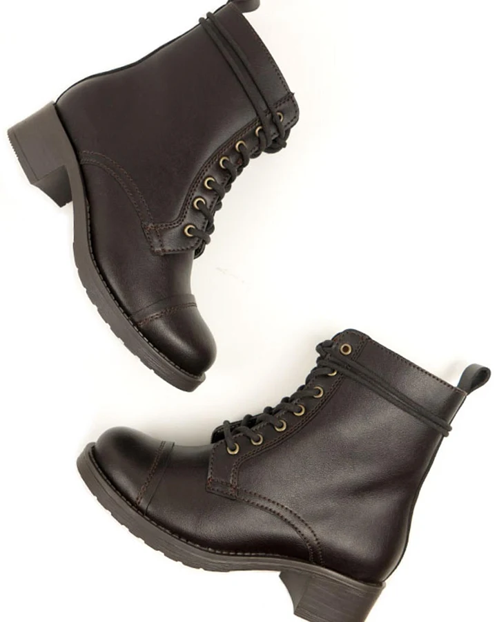 Will's Vegan Store Damen vegan Stiefel Aviator 2 Dunkelbraun