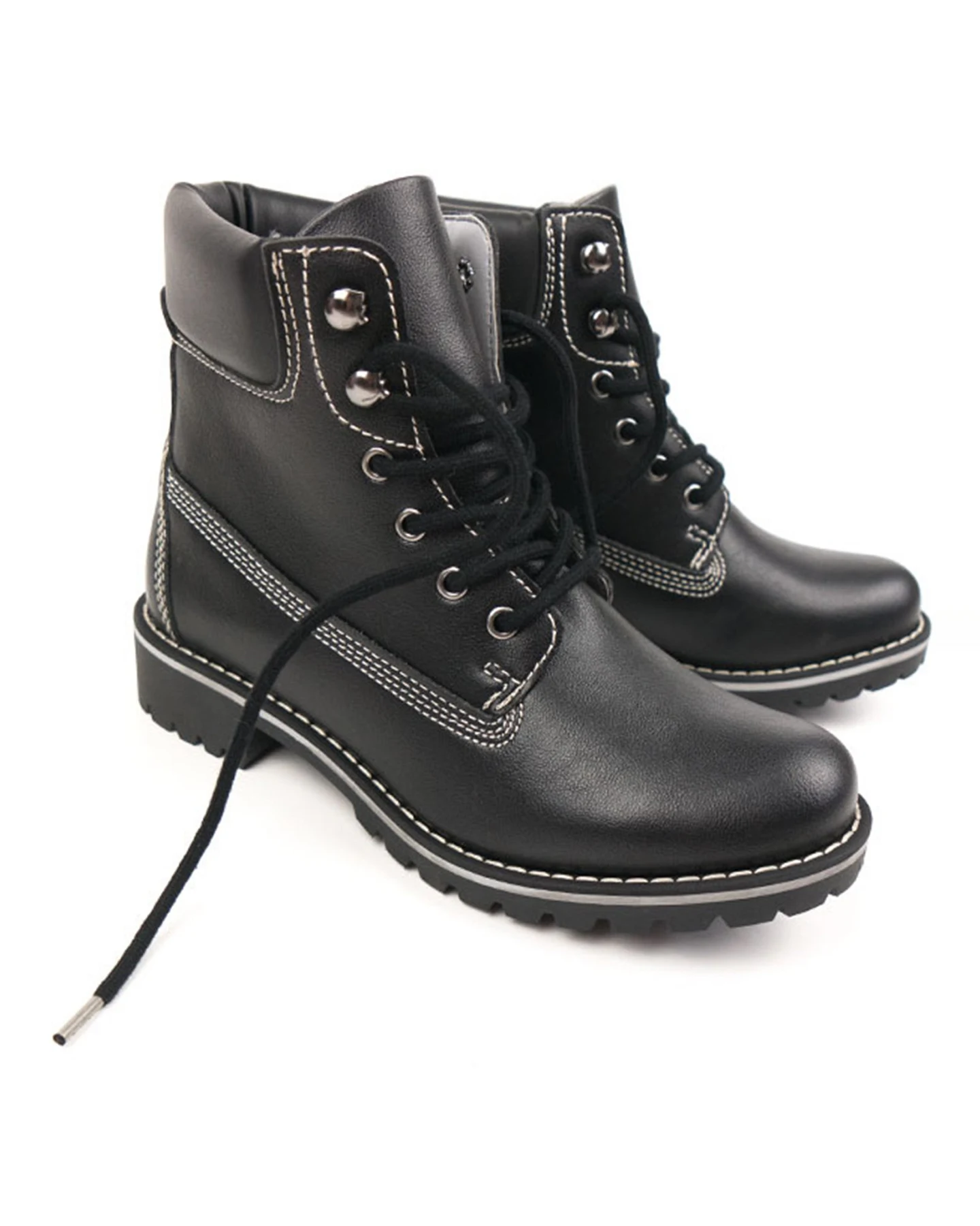 Will's Vegan Store Damen vegan Dock Boots Schwarz – Ansicht 2