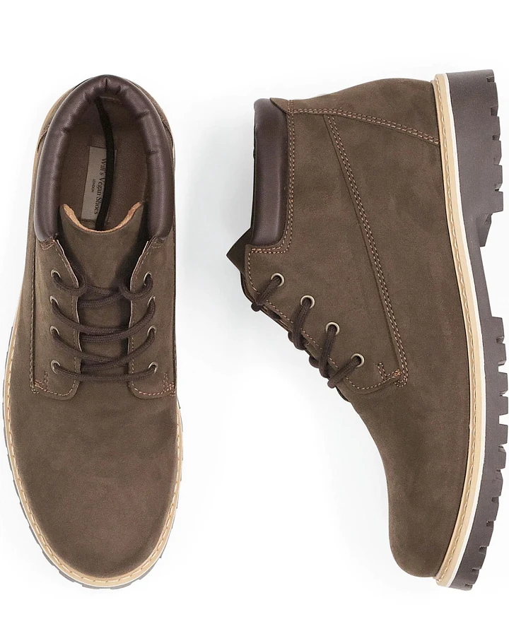 Will's Vegan Store Herren vegan Low Dock Boots Dunkelbraun