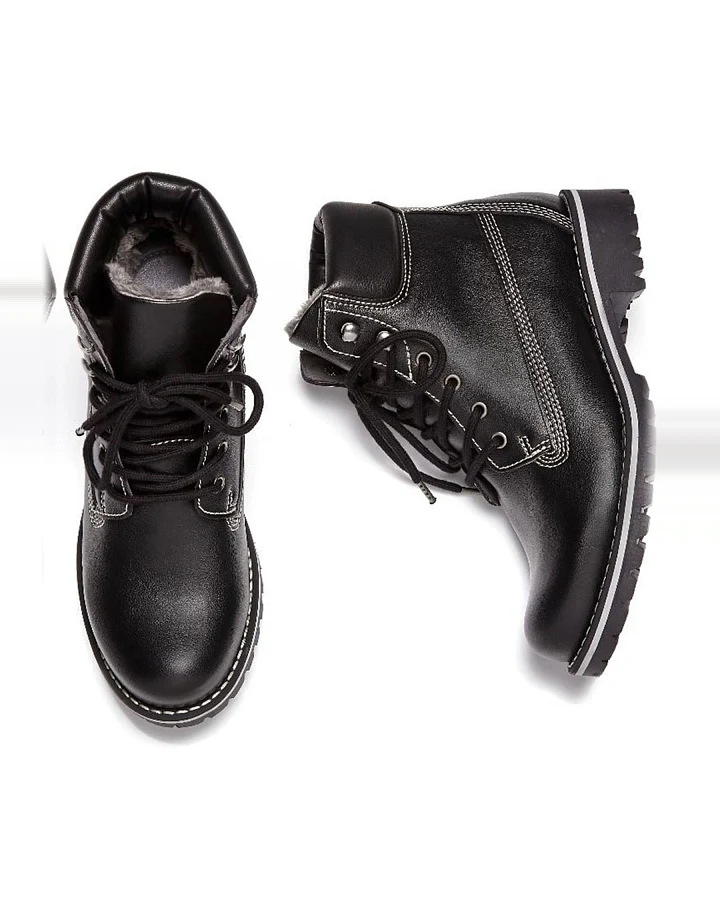 Will's Vegan Store Damen vegan Dock Boots Gefüttert Schwarz