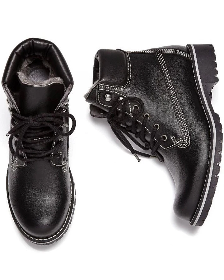 Will's Vegan Store Damen vegan Dock Boots Gefüttert Schwarz