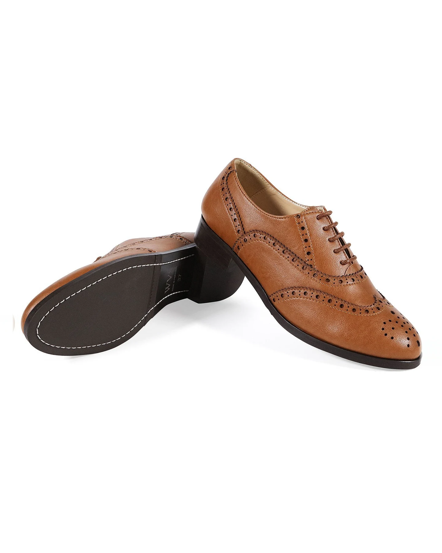 Will's Vegan Store Damen vegan Oxford Brogues Braun – Ansicht 2