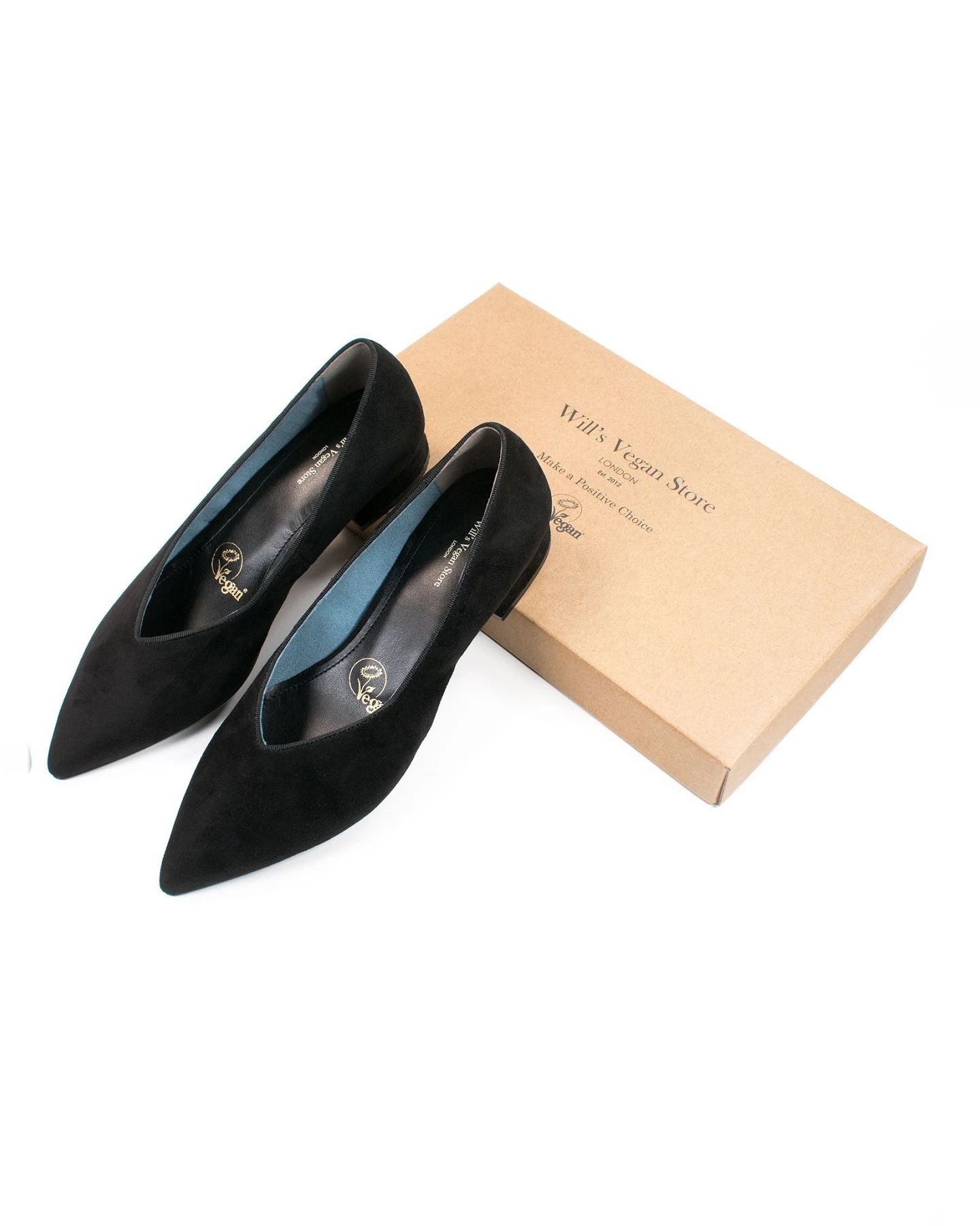 Will's Vegan Store Damen vegan Ballerinas Point Schwarz – Ansicht 2