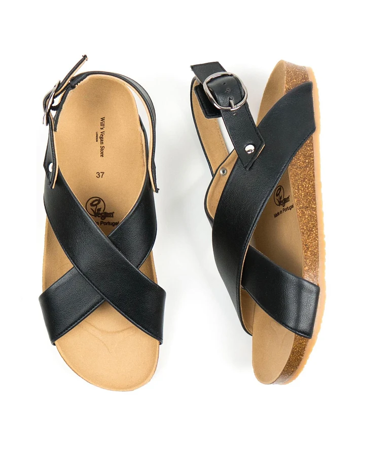 Will's Vegan Store Damen vegan Sandalen Huarache Schwarz