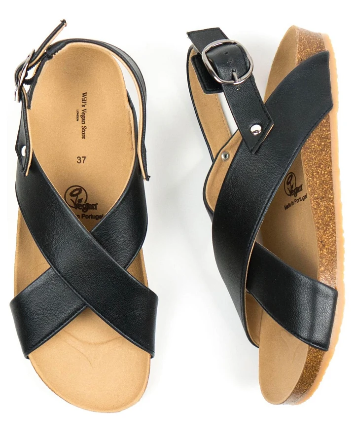 Will's Vegan Store Damen vegan Sandalen Huarache Schwarz