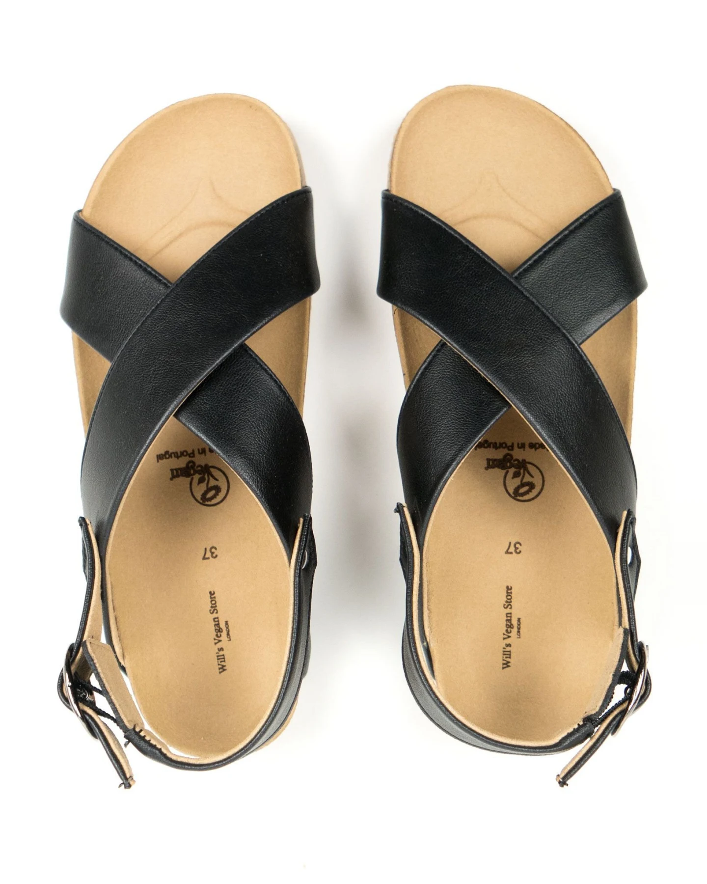 Will's Vegan Store Damen vegan Sandalen Huarache Schwarz – Ansicht 2