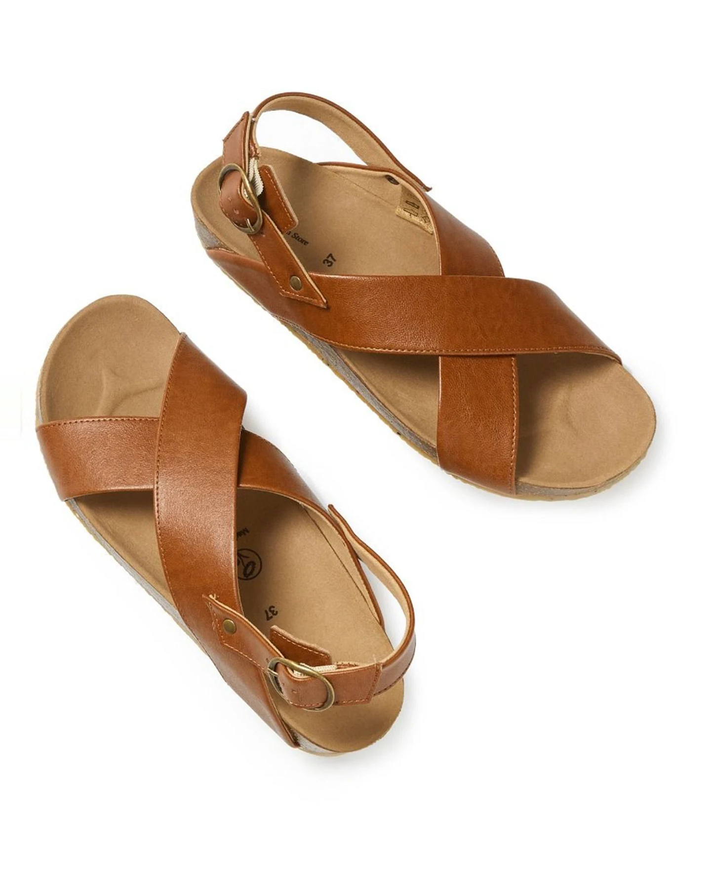 Will's Vegan Store Damen vegan Sandalen Huarache Braun – Ansicht 2