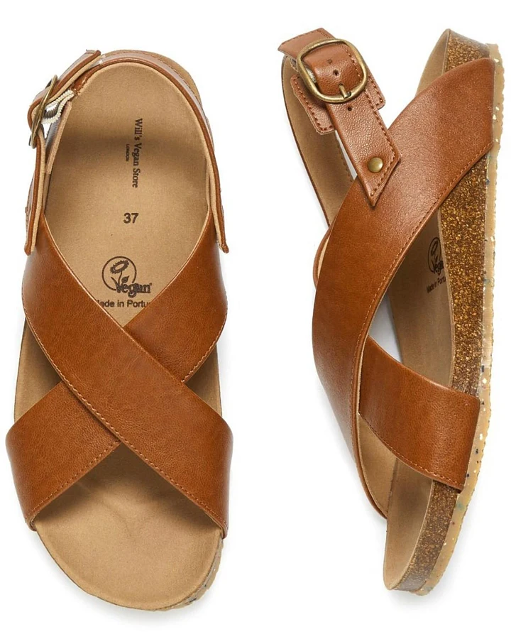 Will's Vegan Store Damen vegan Sandalen Huarache Braun