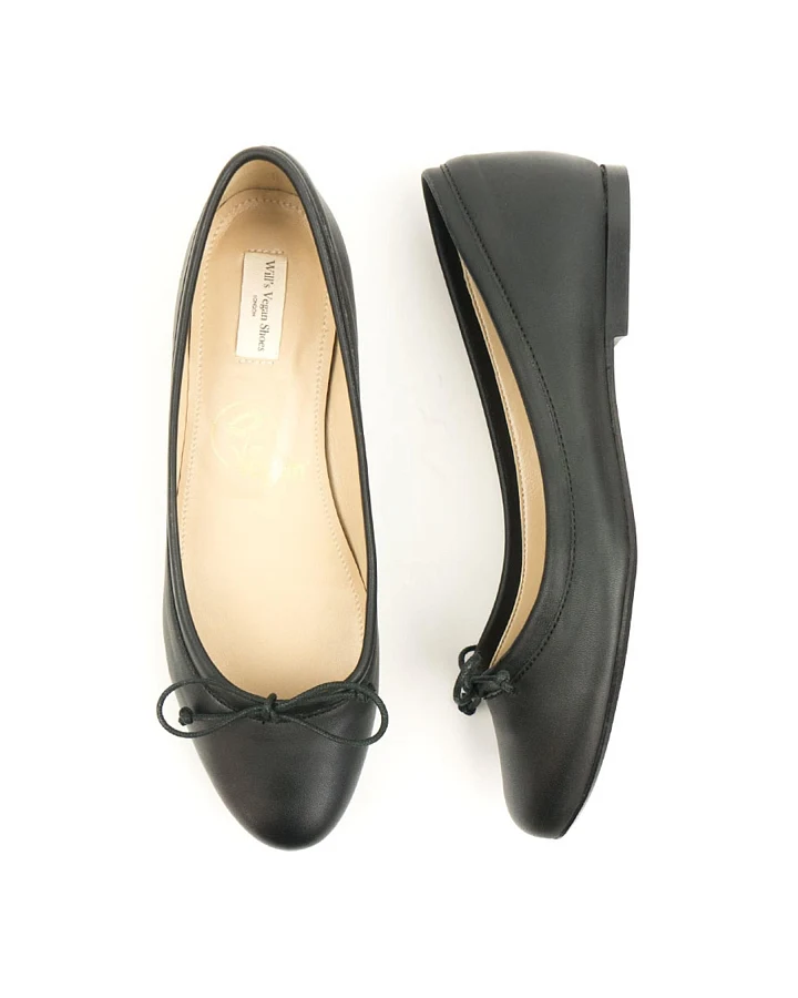 Will's Vegan Store Damen vegan Ballerinas Schwarz